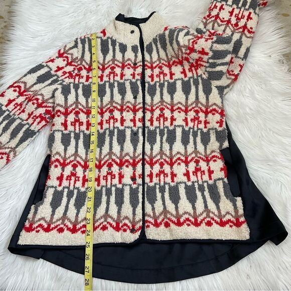 Anthropologie Sleeping On Snow Intarsia fair isle wool blend sweater cardigan S - Picture 9 of 14